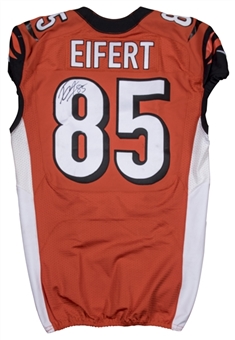 2015 Tyler Eifert Game Used and Signed/Inscribed Cincinnati Bengals Home Jersey Worn On 10/4/15 (NFL/PSA)